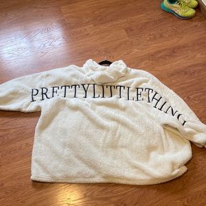 Pretty little thing oversized teddy hoodie